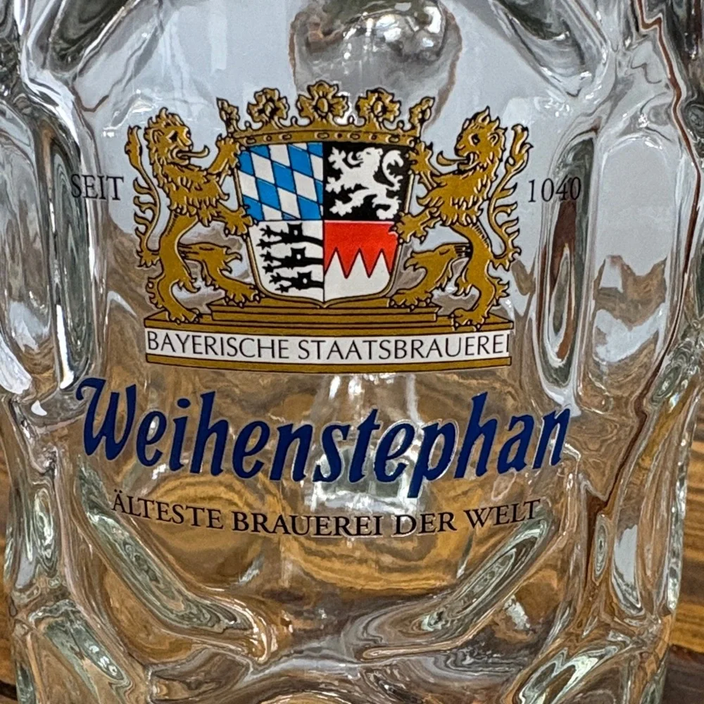 Clear Glass Beer Stein - Classic Dimpled Design